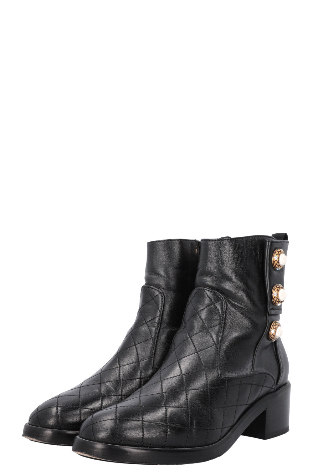 CHANEL Boots Black Pearls