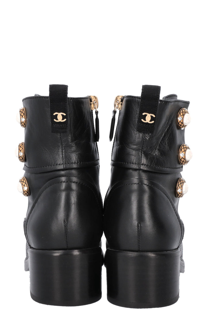 CHANEL Boots Black Pearls