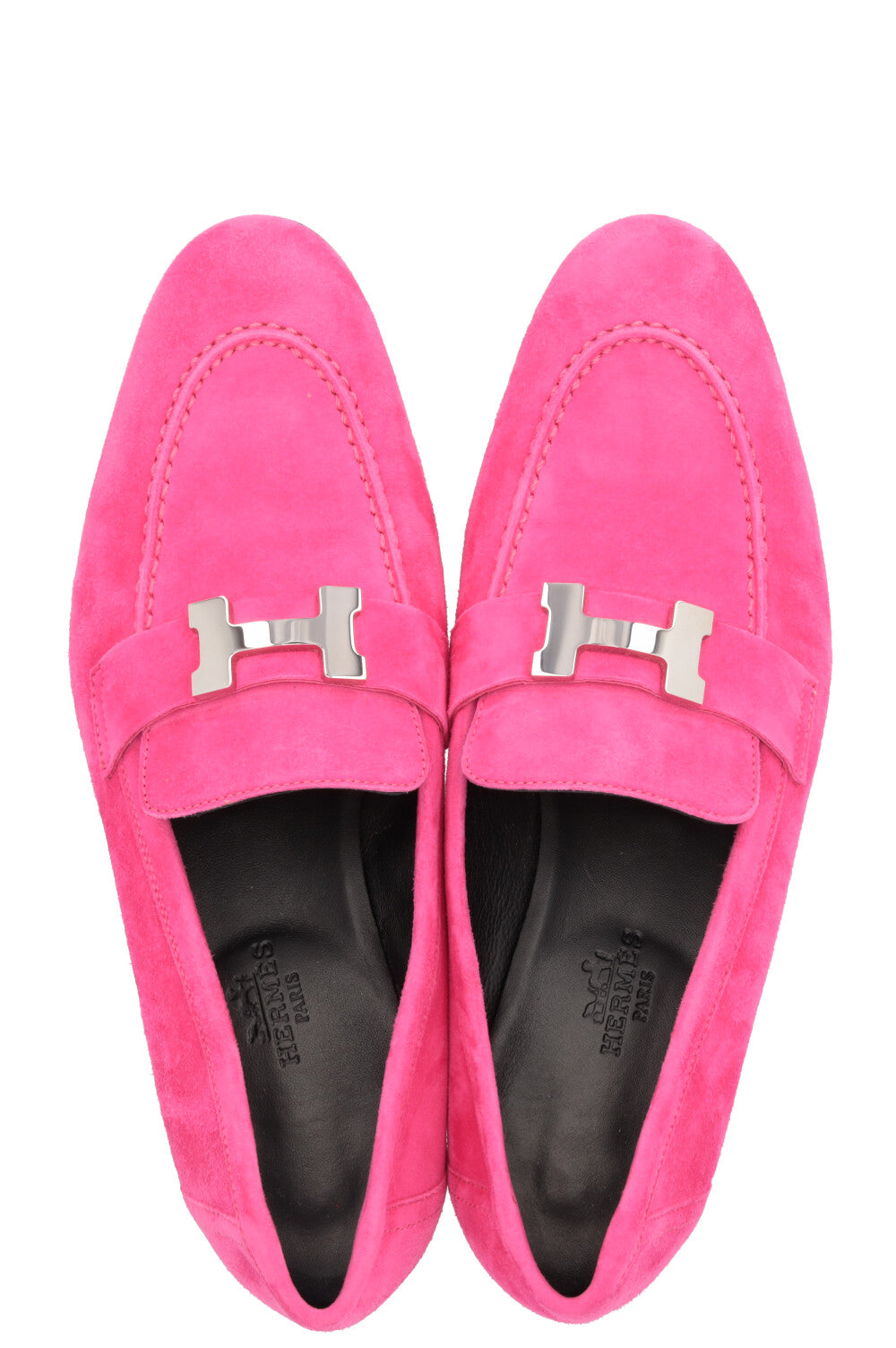 HERMÈS Paris Flats Suede Pink