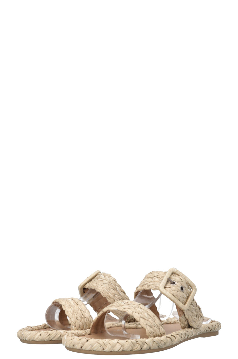 CHRISTIAN DIOR Braided Raffia Flats