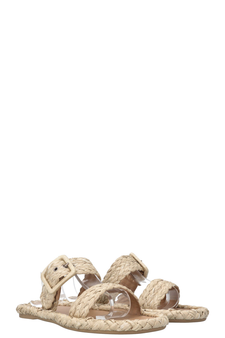 CHRISTIAN DIOR Braided Raffia Flats