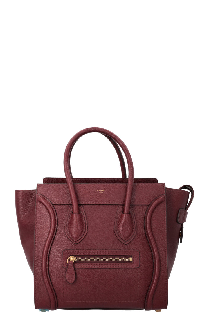 CELINE Micro Luggage Leather Burgundy