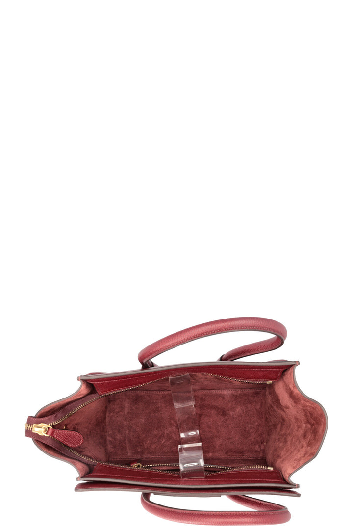 CELINE Micro Luggage Leather Burgundy