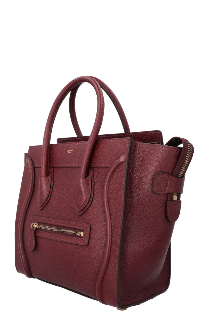 CELINE Micro Luggage Leather Burgundy