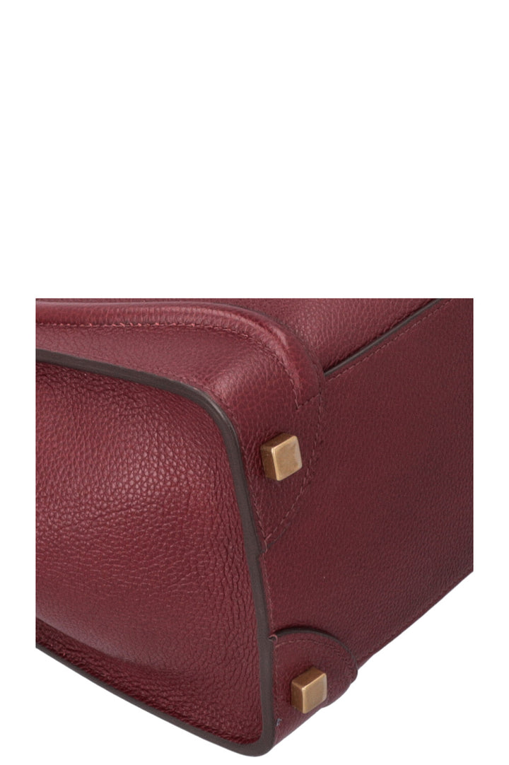 CELINE Micro Luggage Leather Burgundy