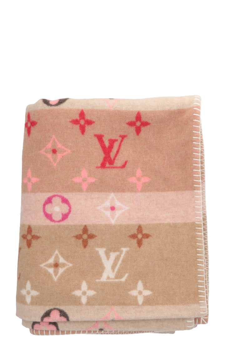 LOUIS VUITTON Blanket Wool MNG Pink Beige