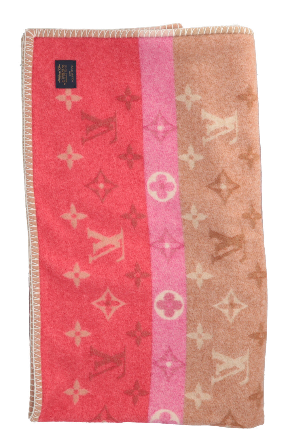 LOUIS VUITTON Blanket Wool MNG Pink Beige