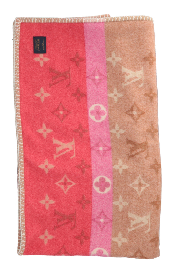 LOUIS VUITTON Blanket Wool MNG Pink Beige