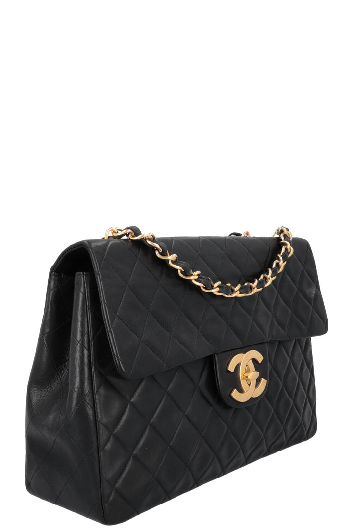 CHANEL Vintage Single Flap Bag Jumbo Black