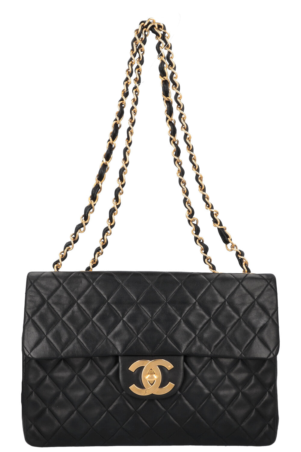 CHANEL Vintage Single Flap Bag Jumbo Black