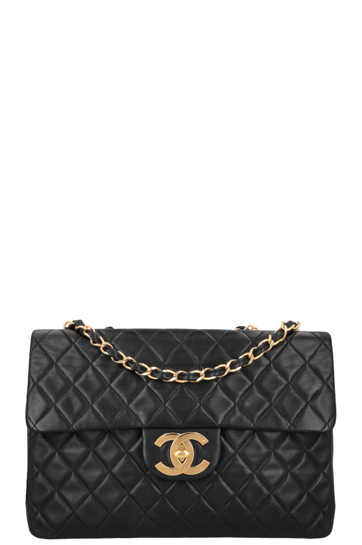 CHANEL Vintage Single Flap Bag Jumbo Black