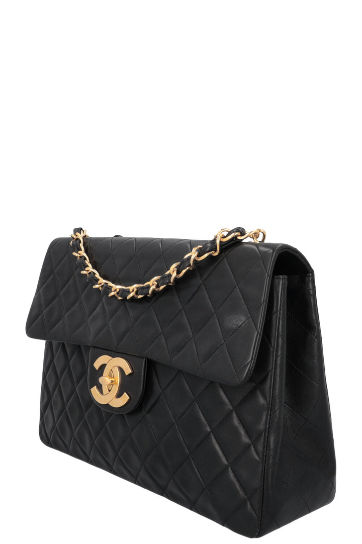 CHANEL Vintage Single Flap Bag Jumbo Black