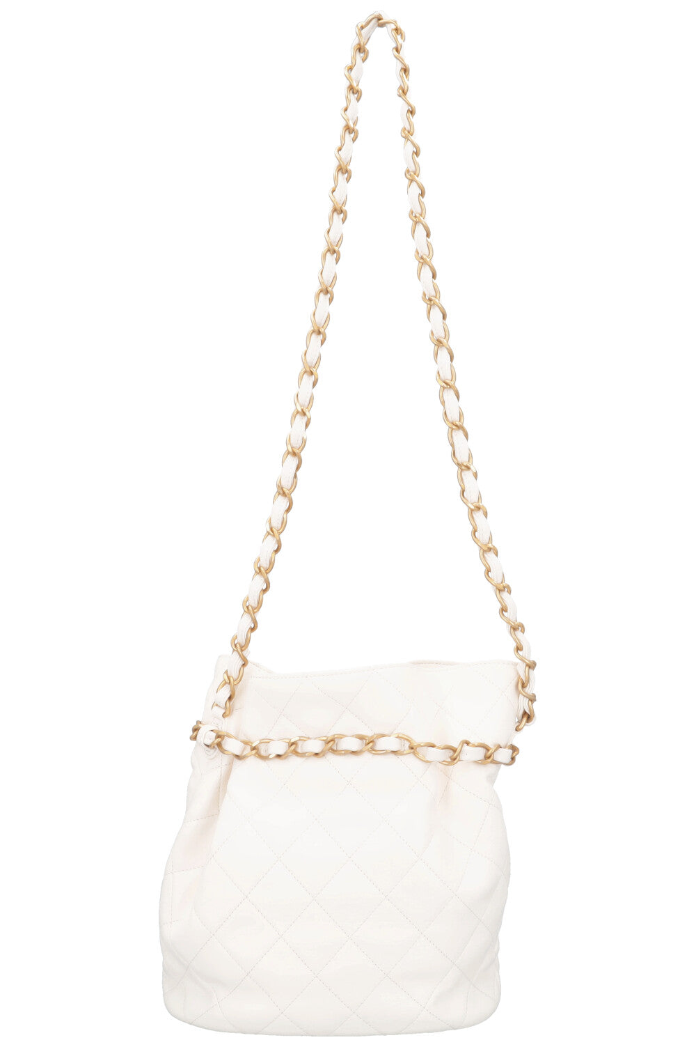 Chanel white bucket bag sale