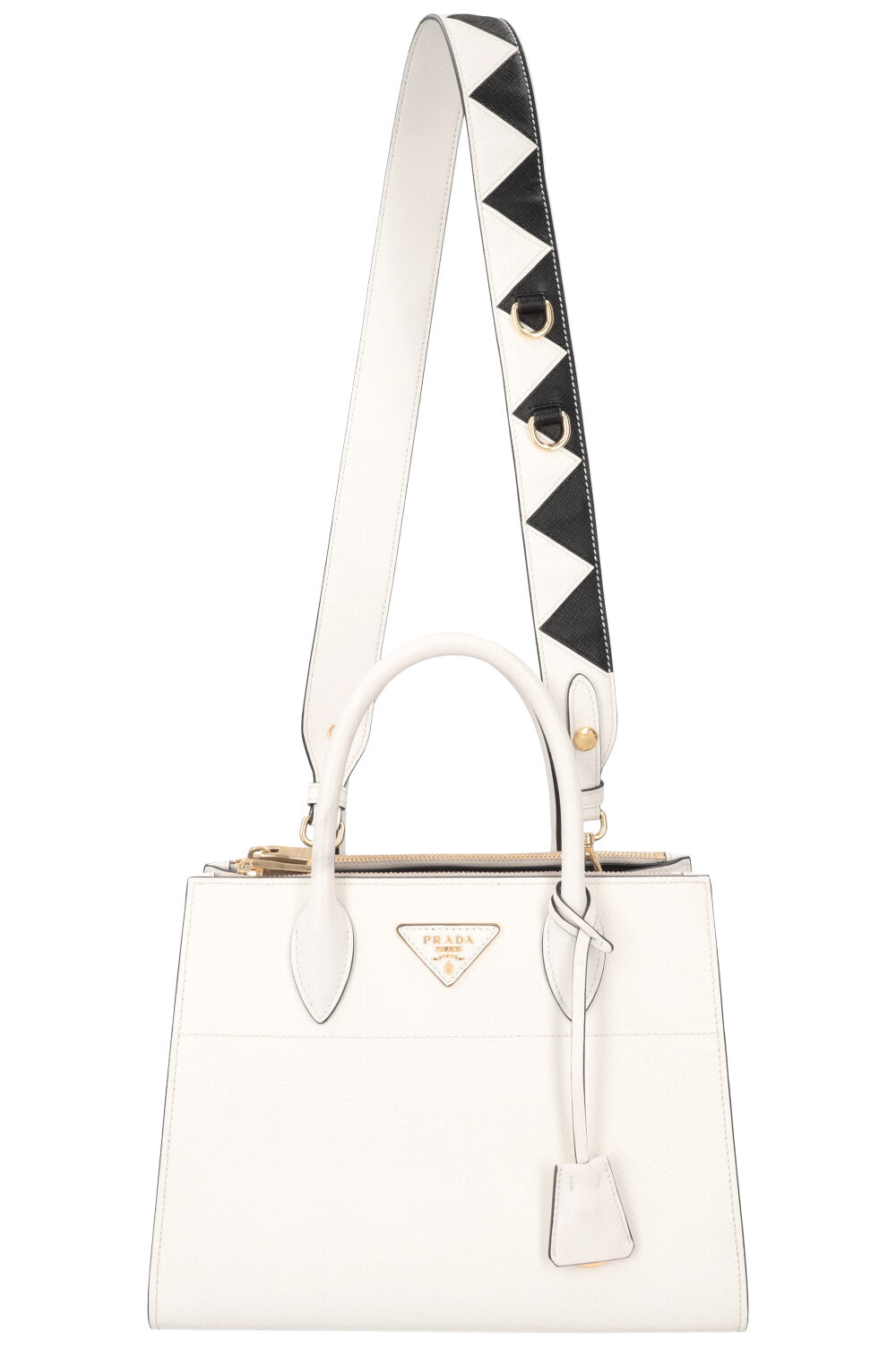 PRADA Paradigm Crossbody Bag Saffiano White REAWAKE