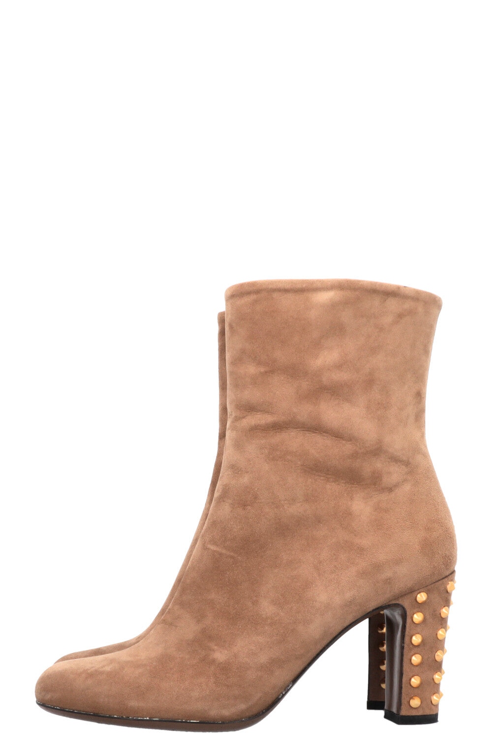 GUCCI Studded Boots Suede Brown