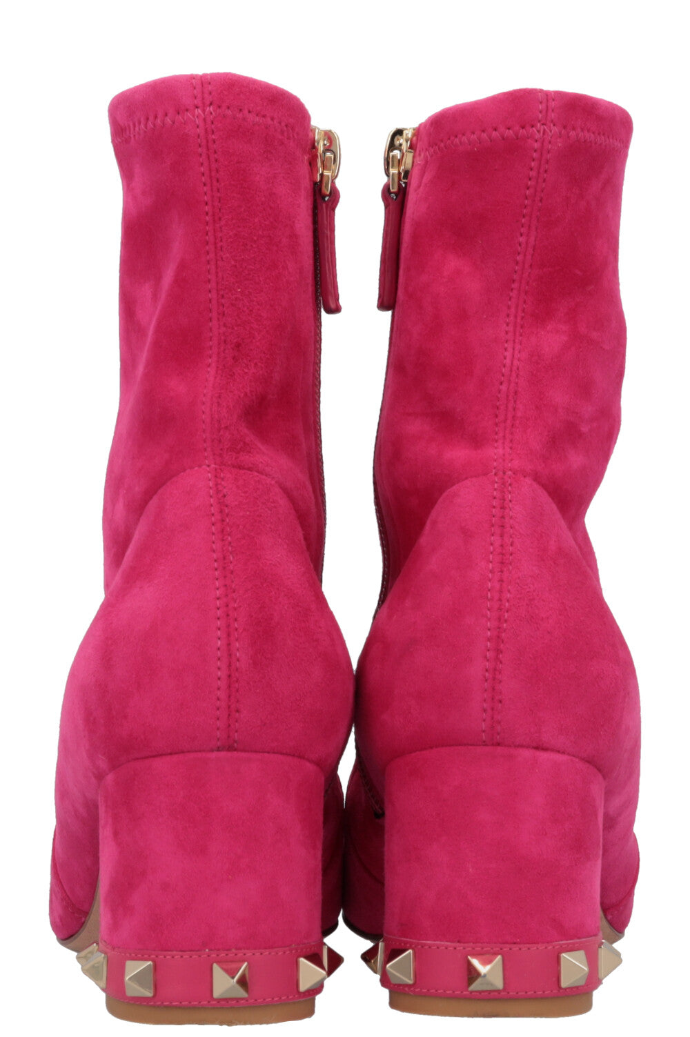 VALENTINO Rockstud Boots Suede Pink