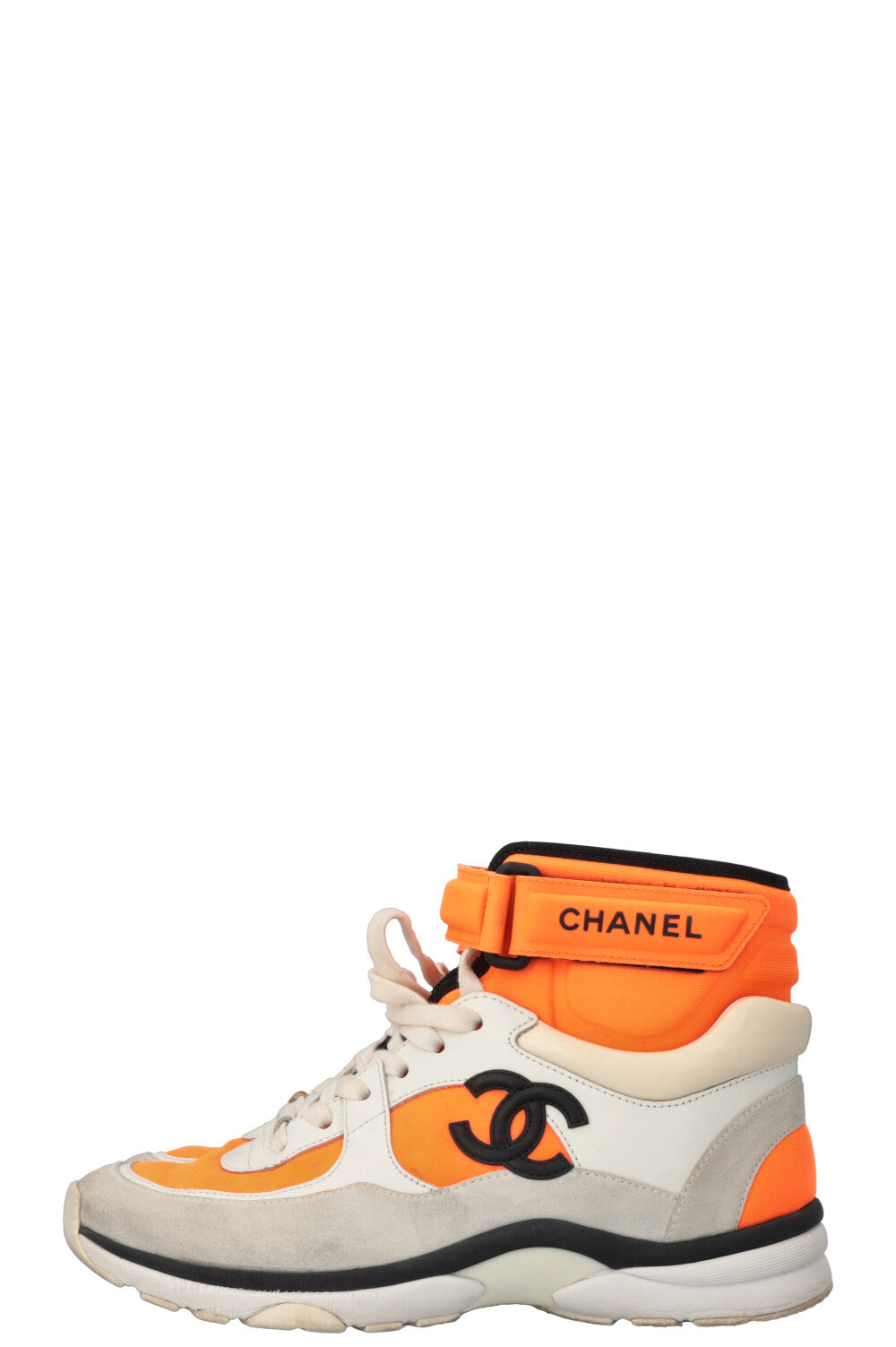 CHANEL High Top Sneakers Neon Orange