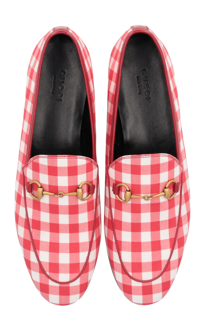 GUCCI Jordaan Loafer Vichy Red White