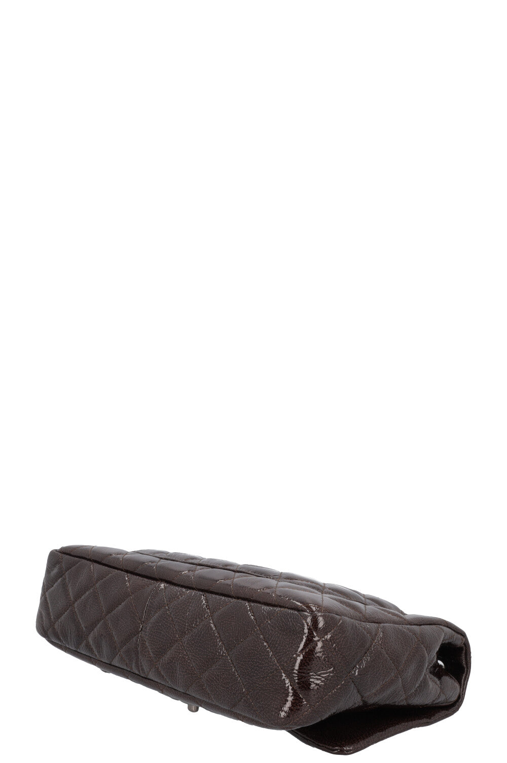 CHANEL Single Flap Brown Patent