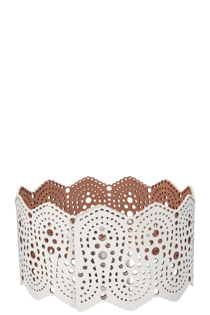 ALAÏA Lasercut Belt Leather White