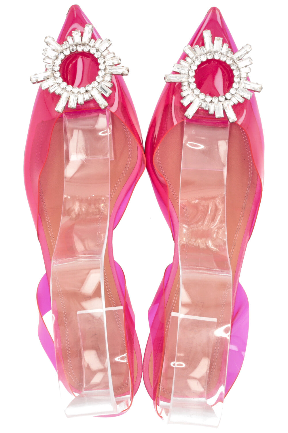 AMINA MUADDI Begum Heels PVC Pink Crystals