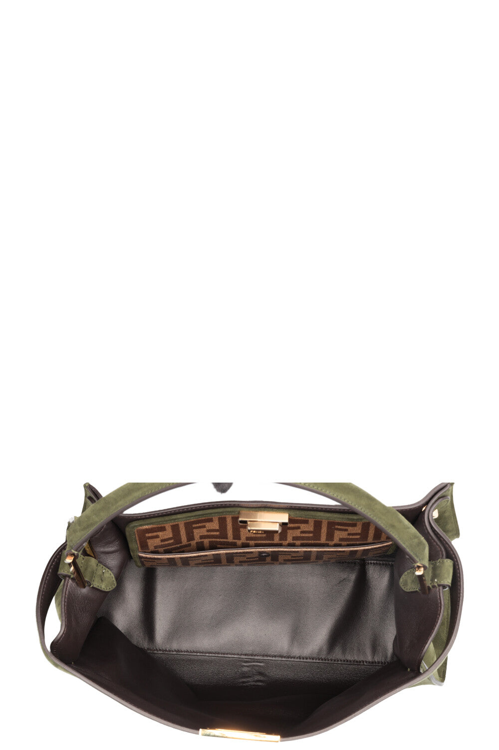 FENDI Large Peekaboo X-Lite Bag Suede Green