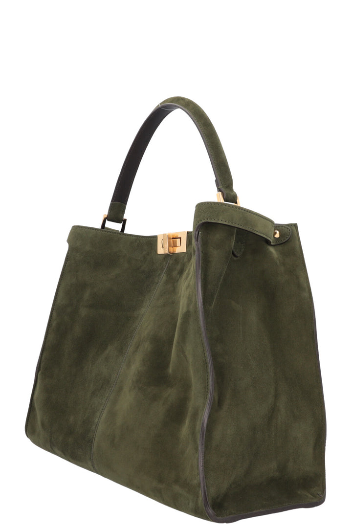 FENDI Large Peekaboo X-Lite Bag Suede Green