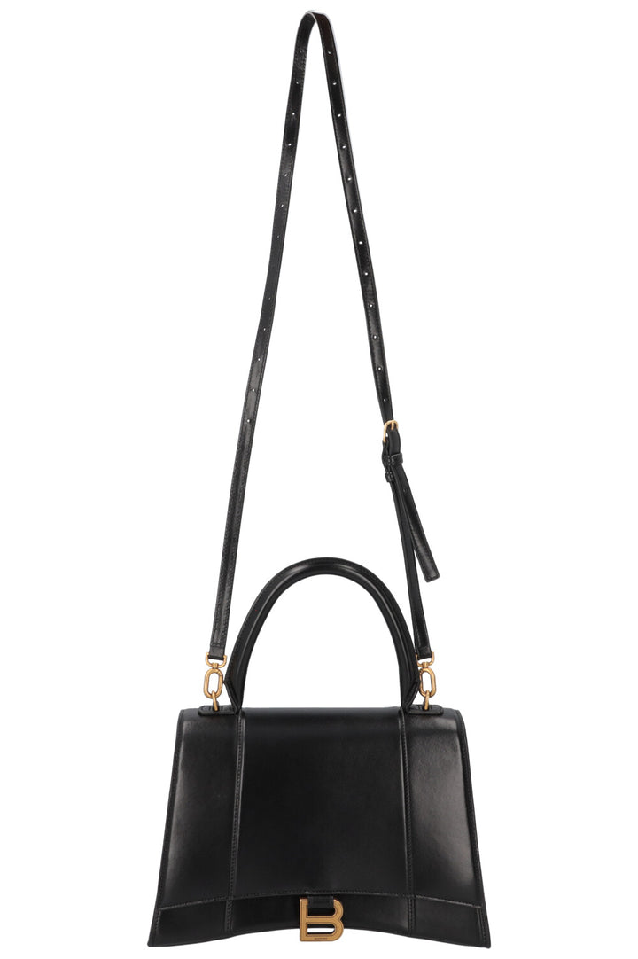 BALENCIAGA Hourglass Hinge Medium bag Leather Black Gold