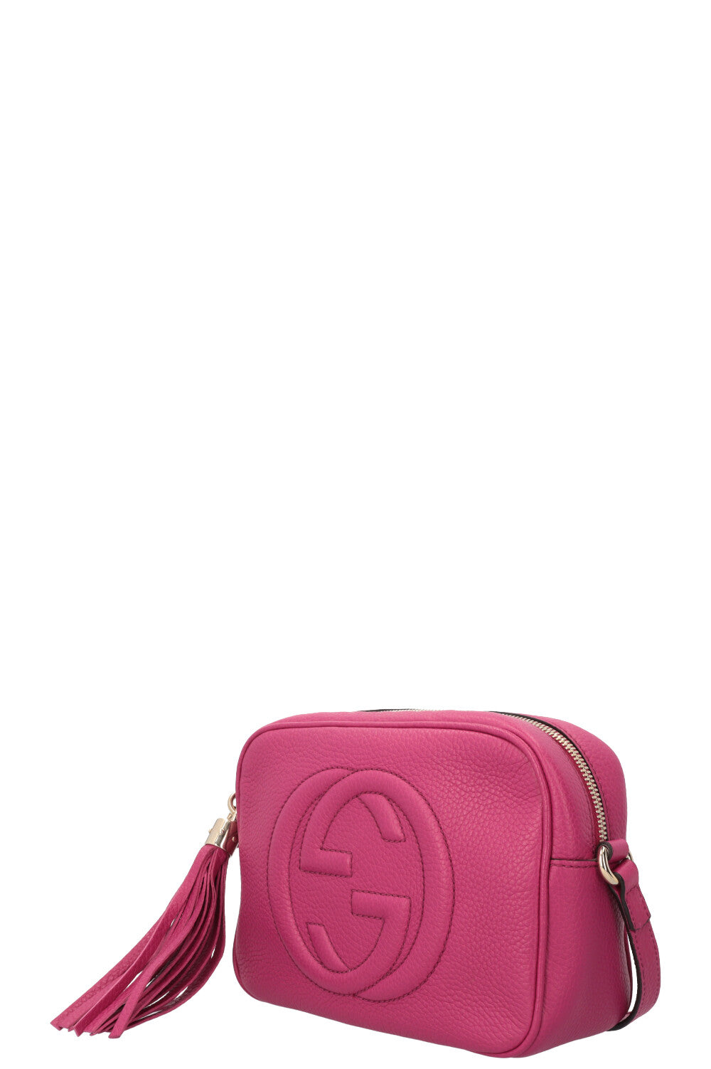 GUCCI Soho Disco Crossbody Bag Leather Fuchsia