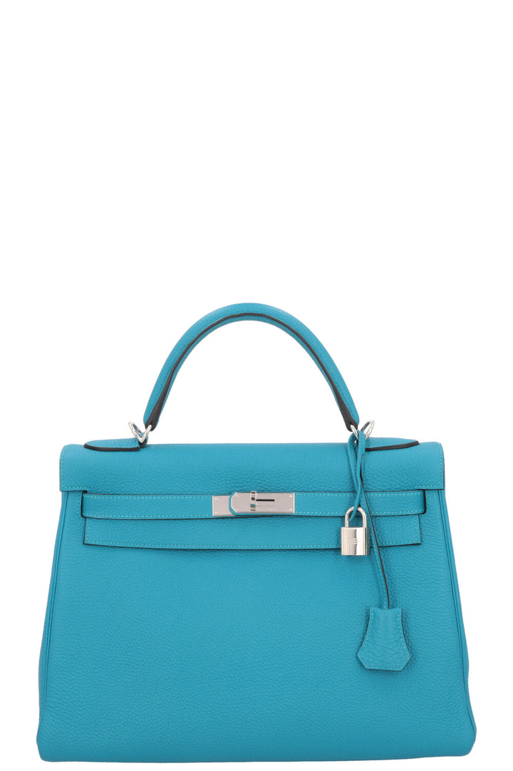 HERMÈS Kelly 32 Togo Turquoise