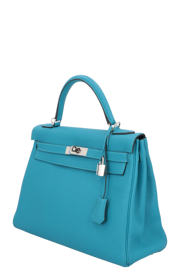 HERMÈS Kelly 32 Togo Turquoise