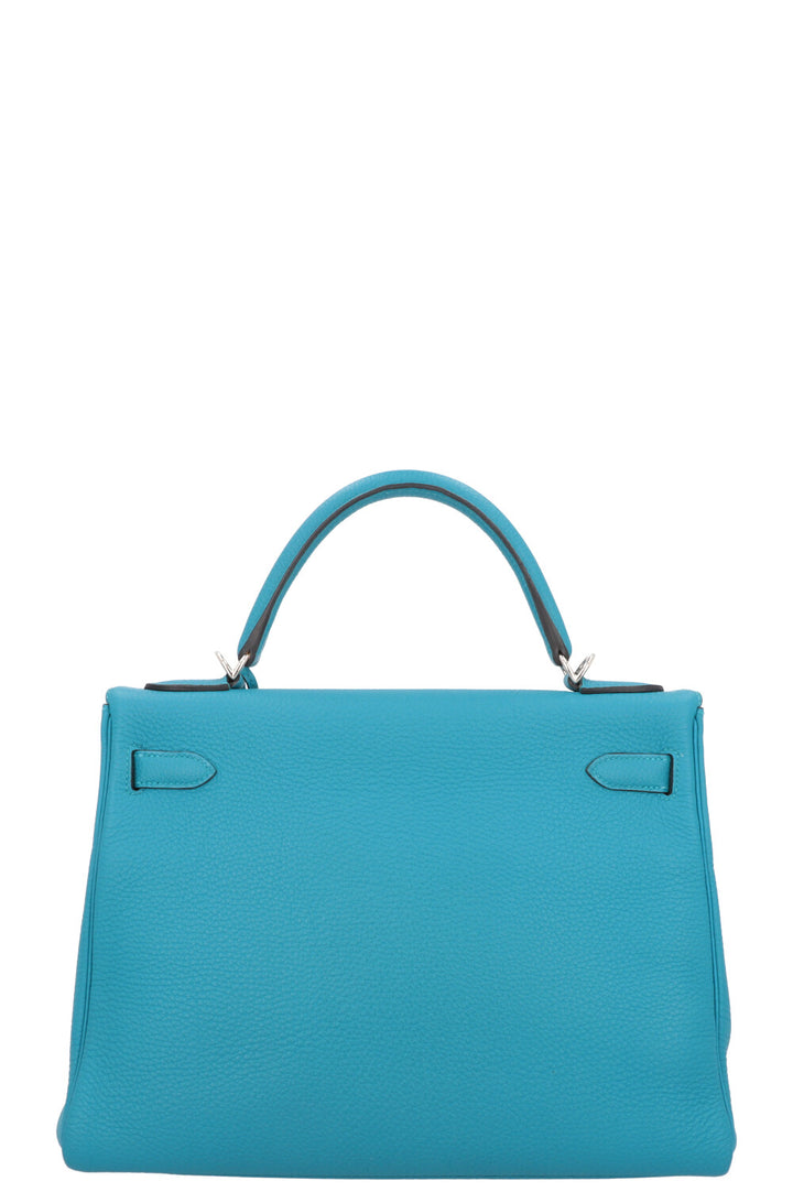 HERMÈS Kelly 32 Togo Turquoise