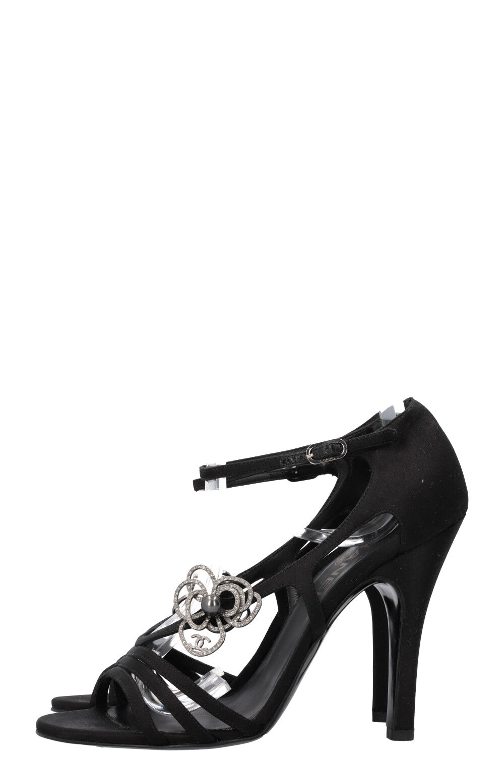 CHANEL Camellia Heels Black