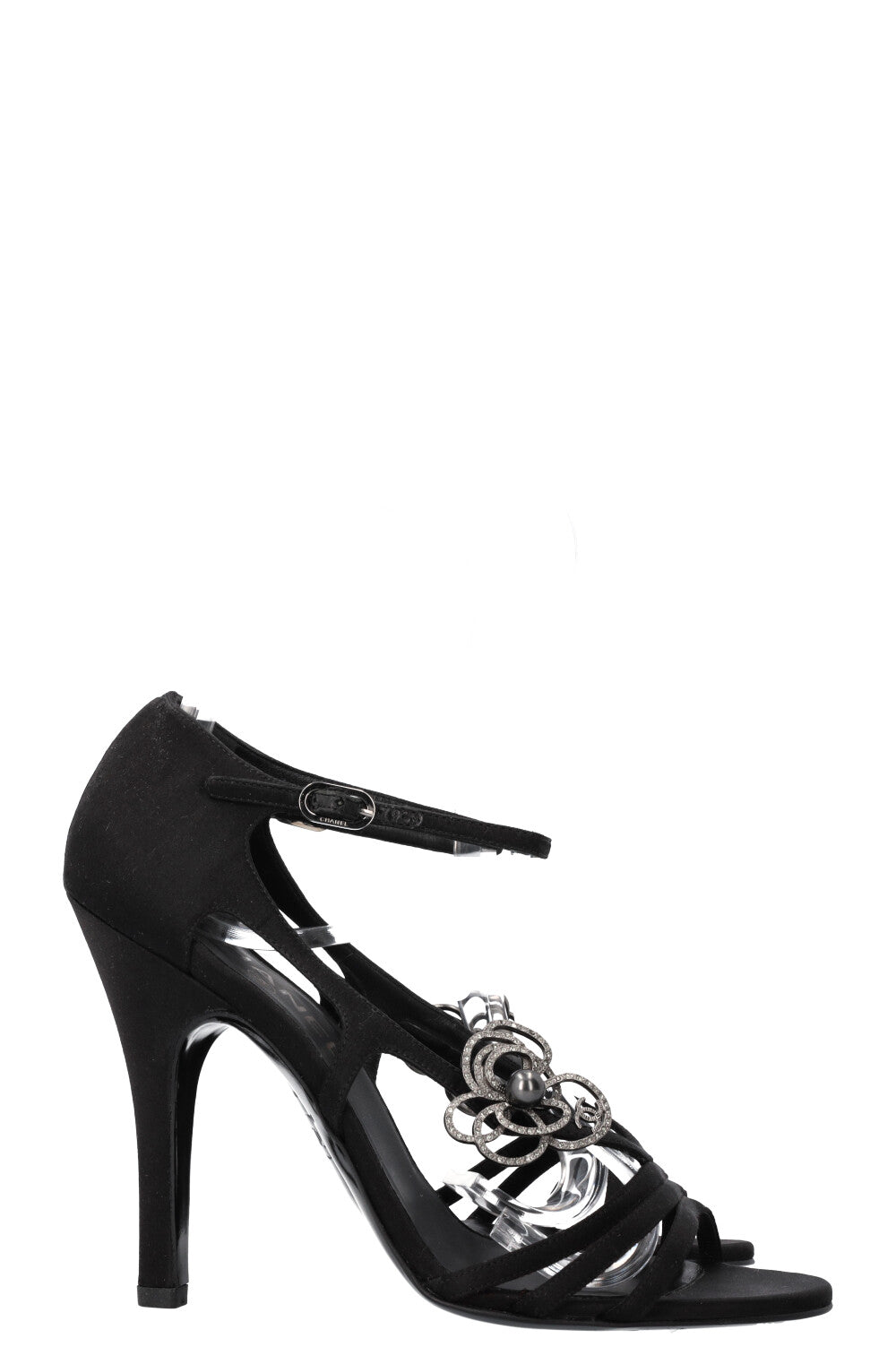 CHANEL Camellia Heels Black