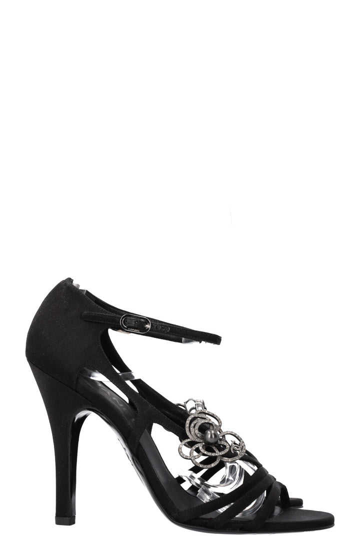 CHANEL Talons Camélia Noir