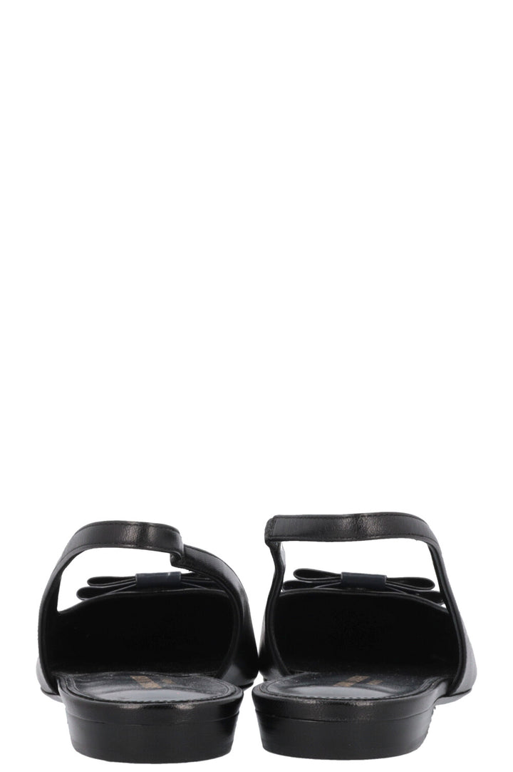 SAINT LAURENT Ballerines Anaïs Bow Cuir Noir