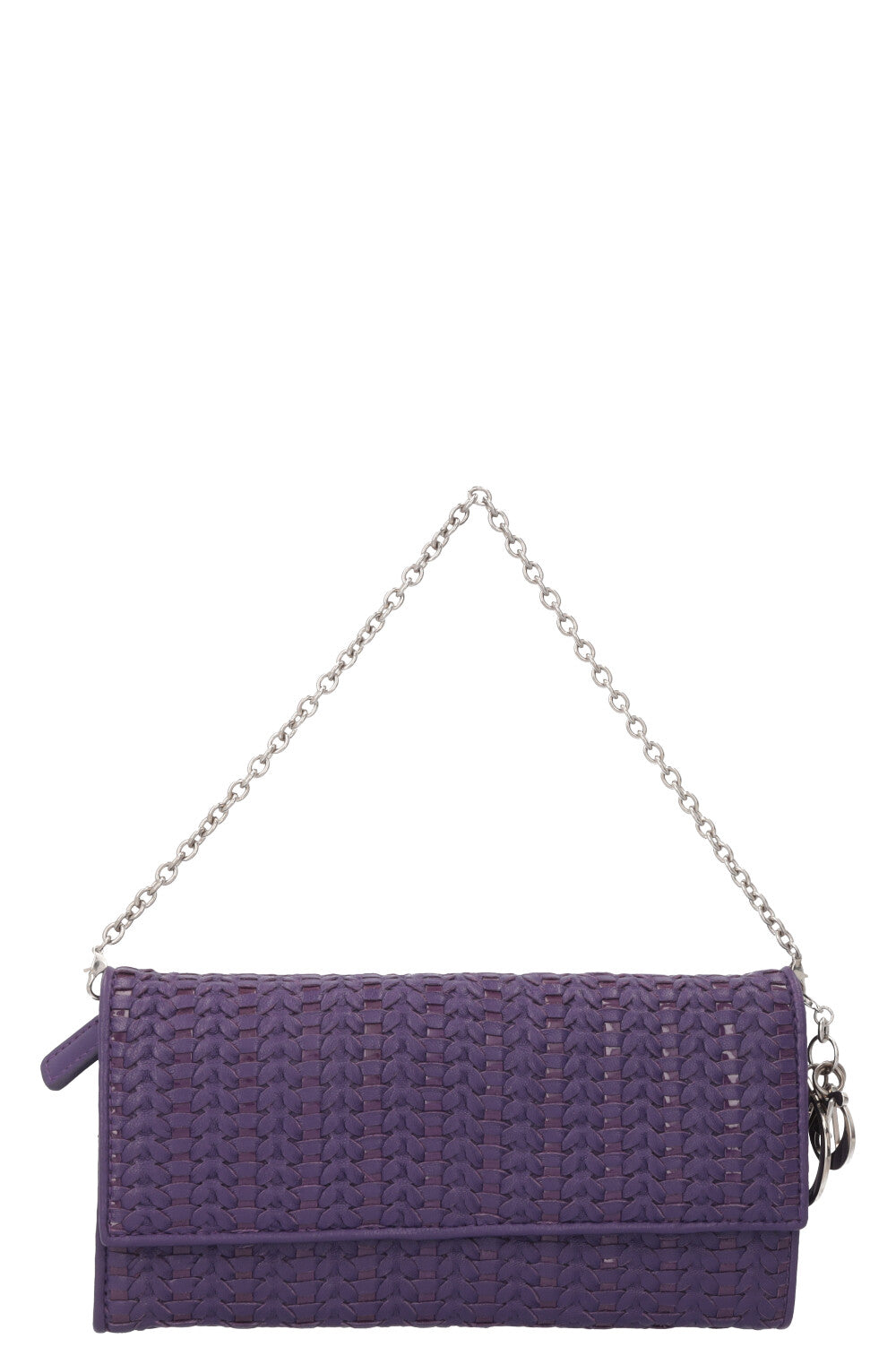 CHRISTIAN DIOR Wallet on Chain Woven Purple