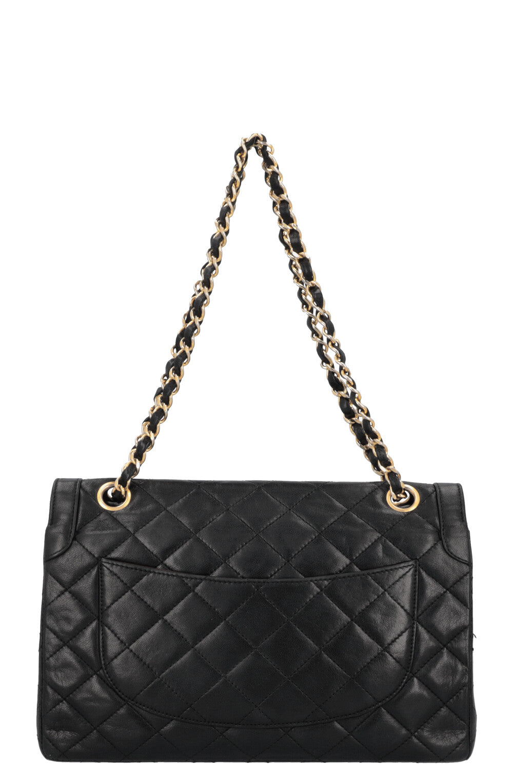 CHANEL Vintage Two Tone Flap Bag Black