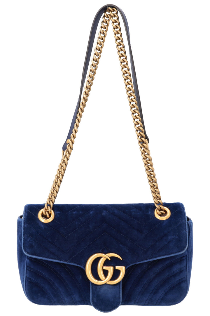 GUCCI Marmont Bag Velvet Blue