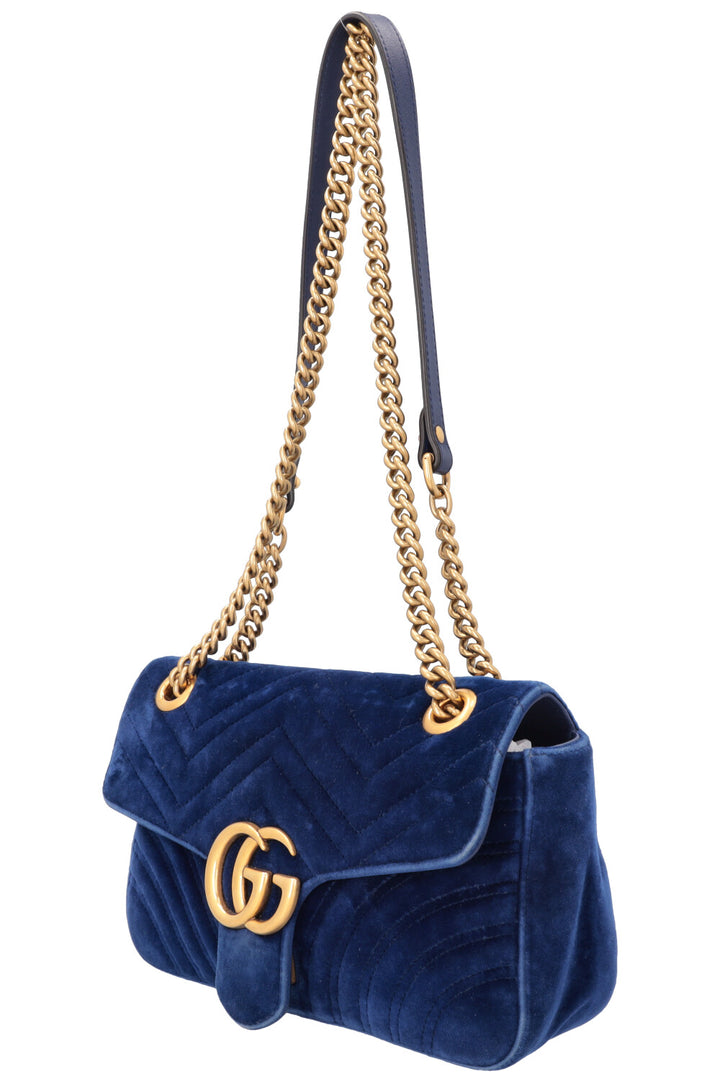 GUCCI Marmont Bag Velvet Blue