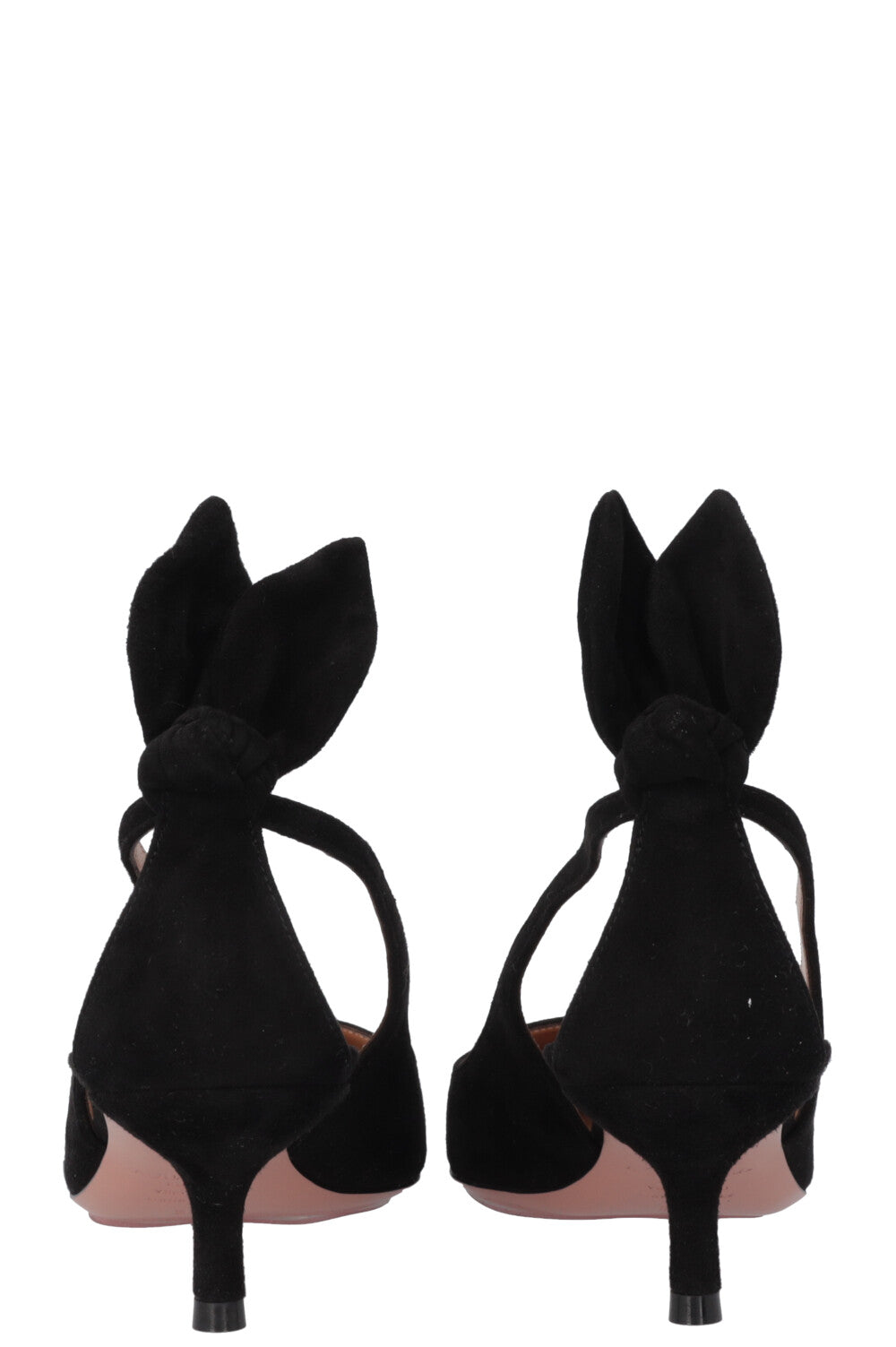 AQUAZZURA Bow Tie Heels Suede Black