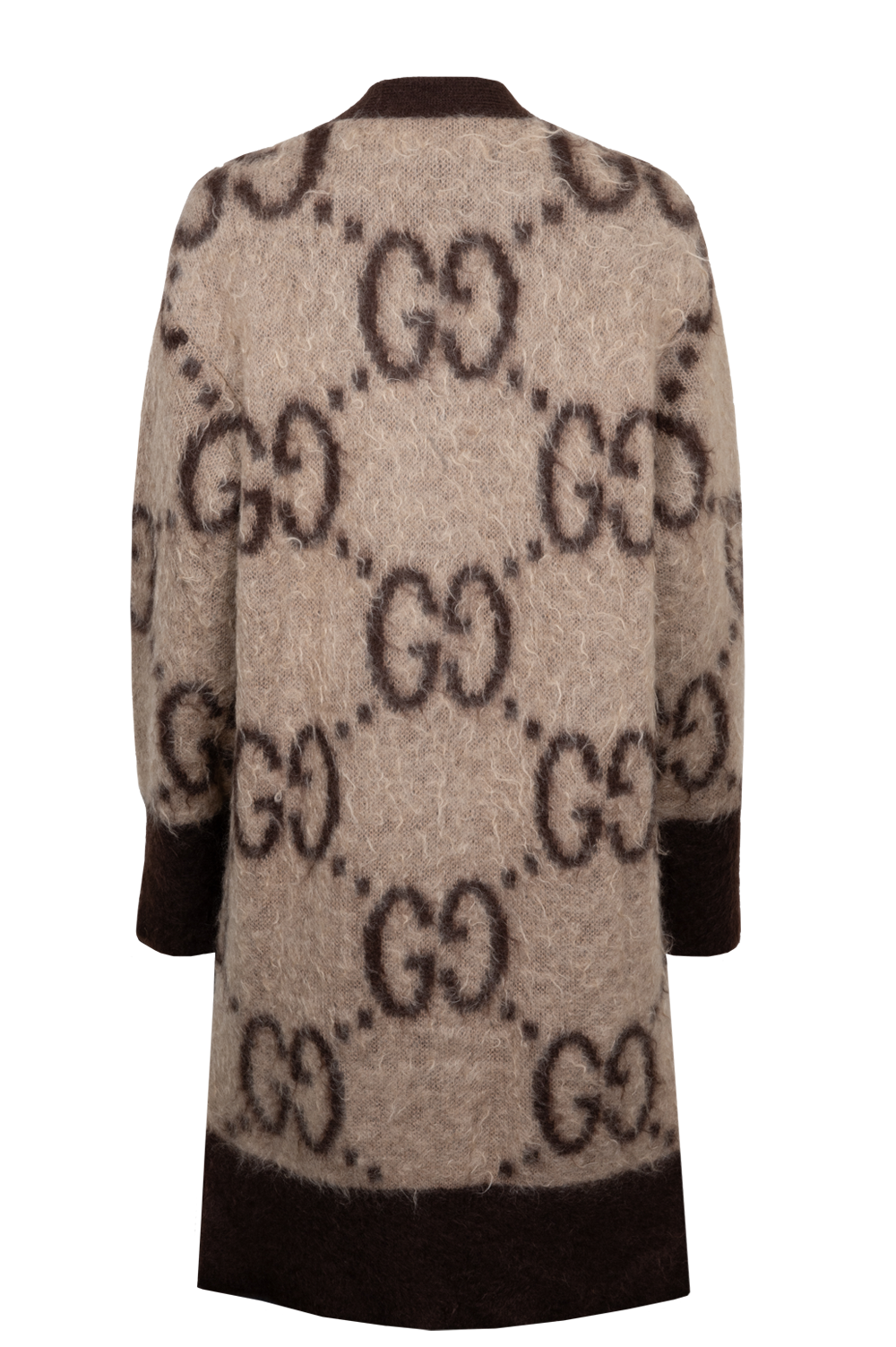 GUCCI Reversible GG Knit Cardigan Mohair Brown