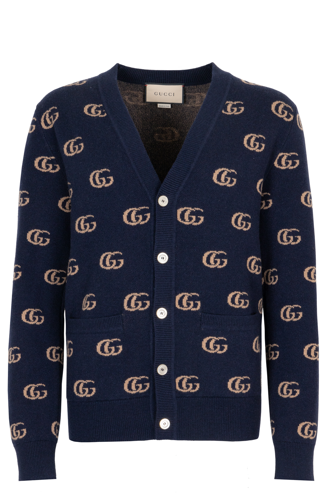 GUCCI GG Cardigan Navy Cashmere