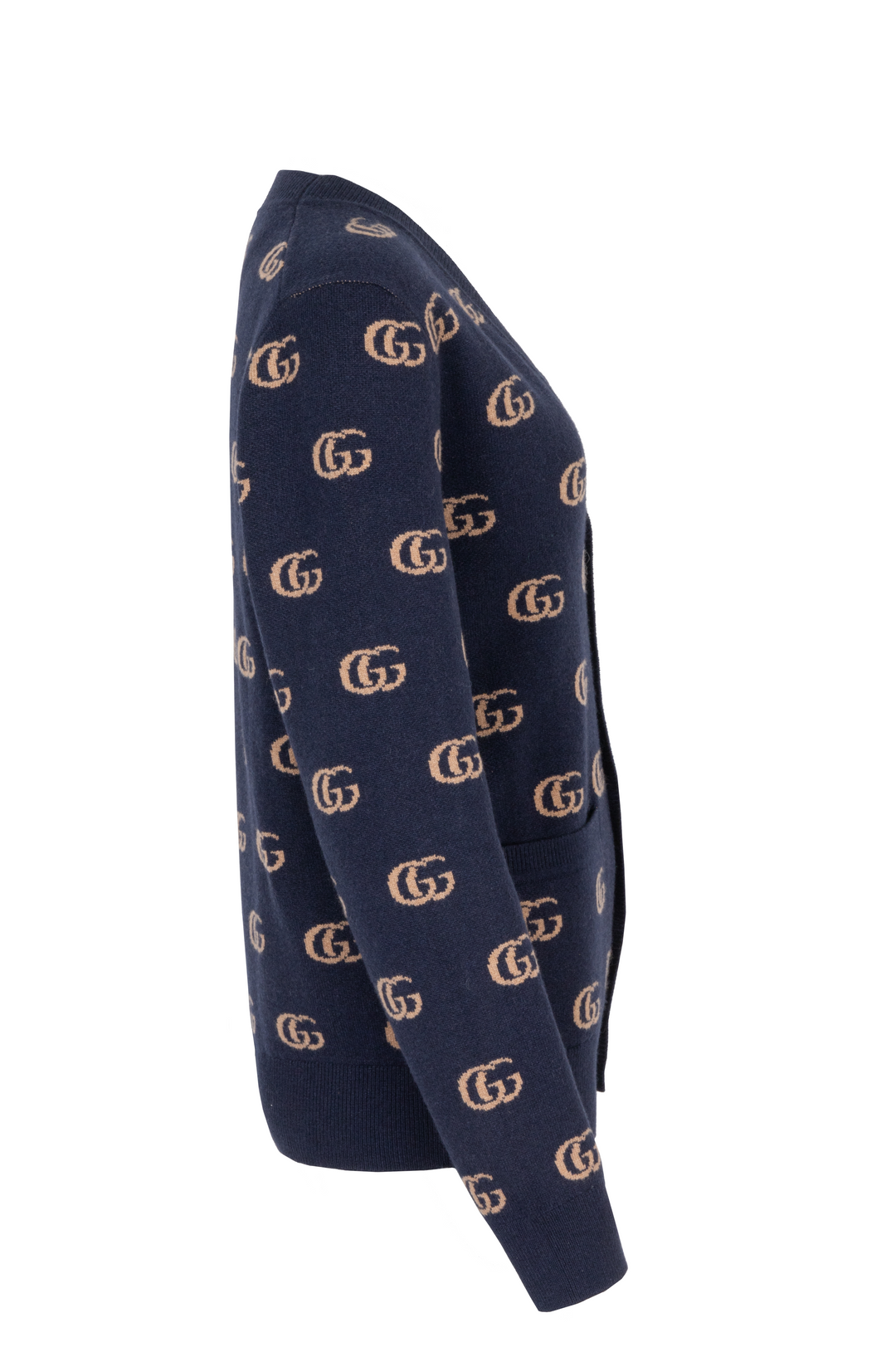 GUCCI GG Cardigan Navy Cashmere