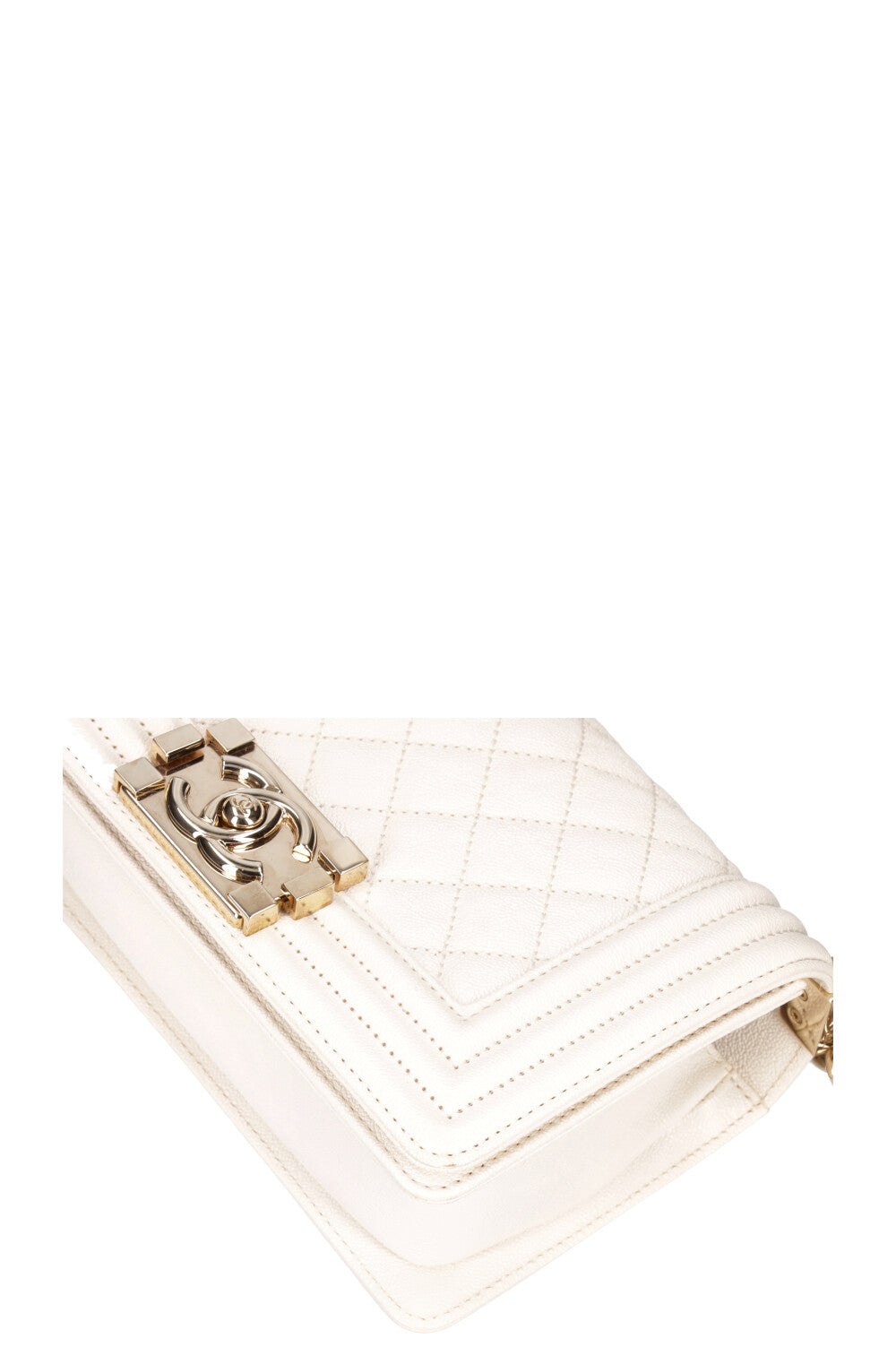 CHANEL Small Boy Bag Caviar Ivory