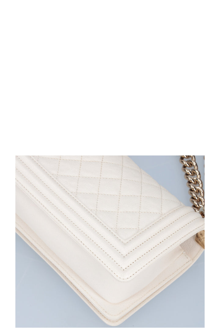 CHANEL Small Boy Bag Caviar Ivory