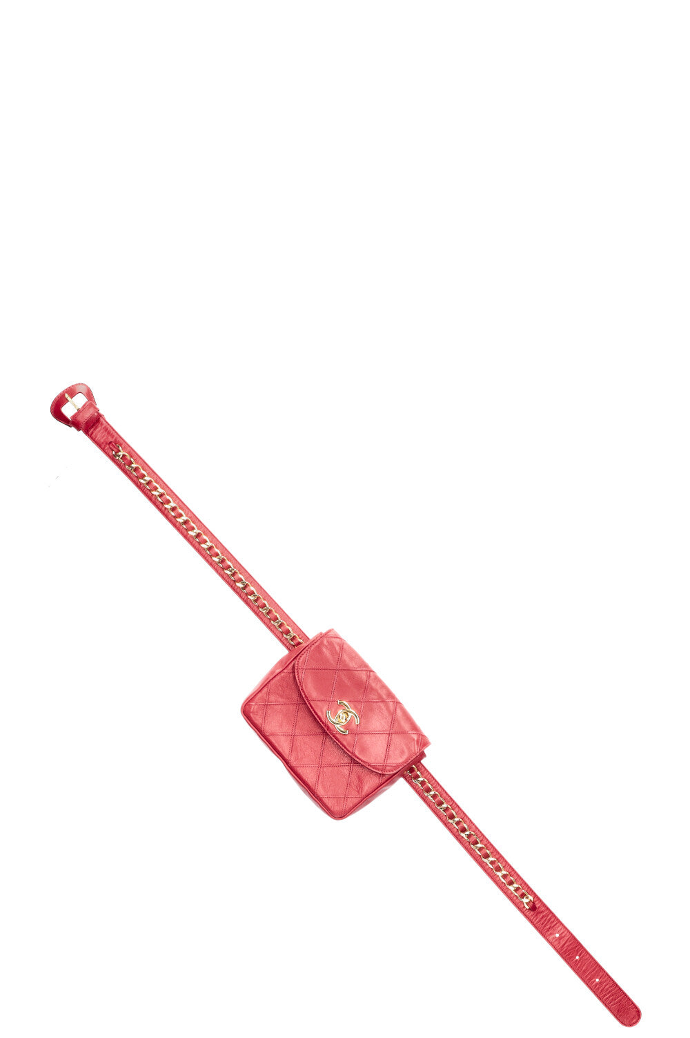 CHANEL Sac Ceinture Matelassé Rouge