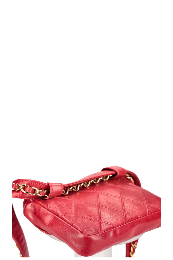 CHANEL Belt Bag Matelassé Red