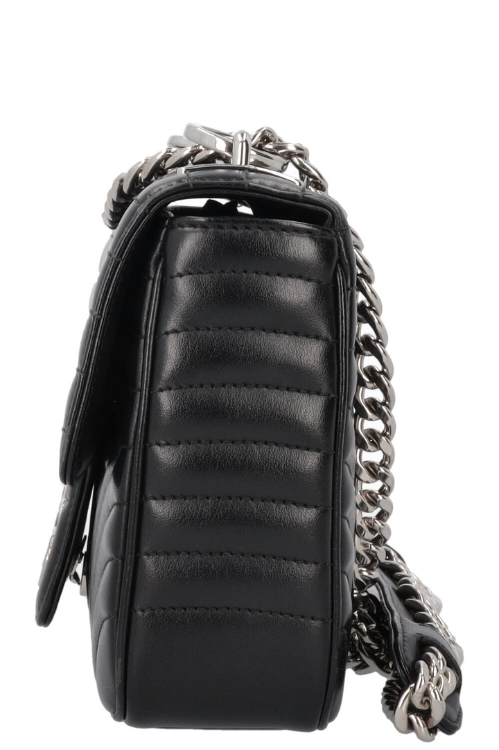 PRADA Logo Chain Flap Bag Black