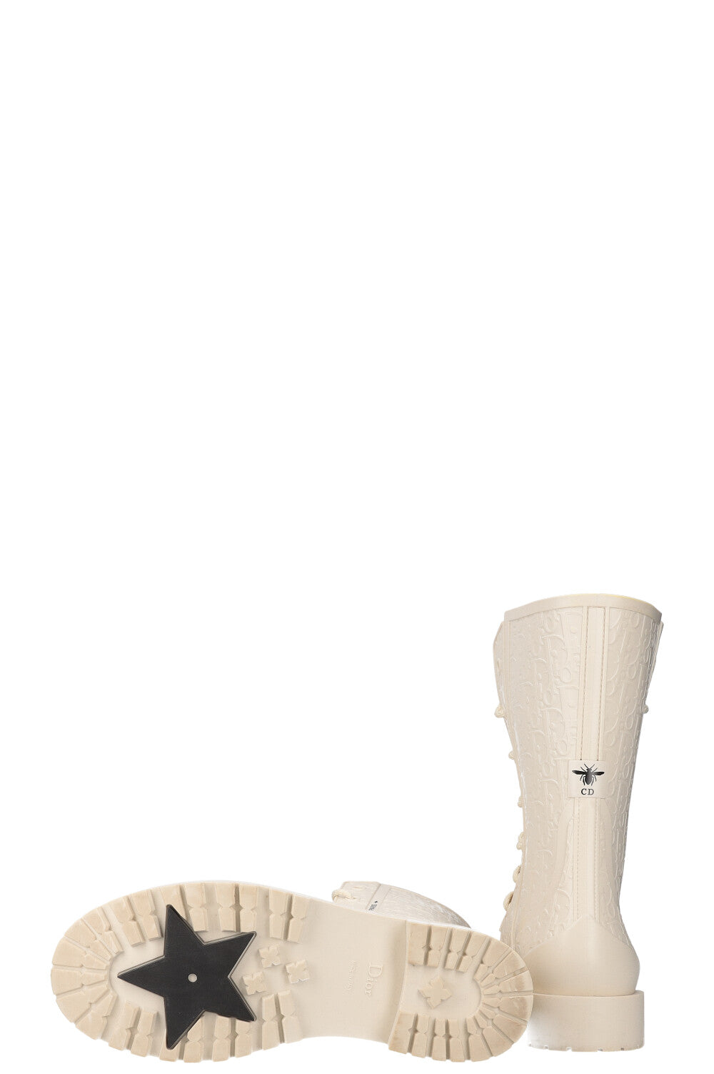 Christian Dior Genesis Rubber Ankle Boots Off White/Ivory